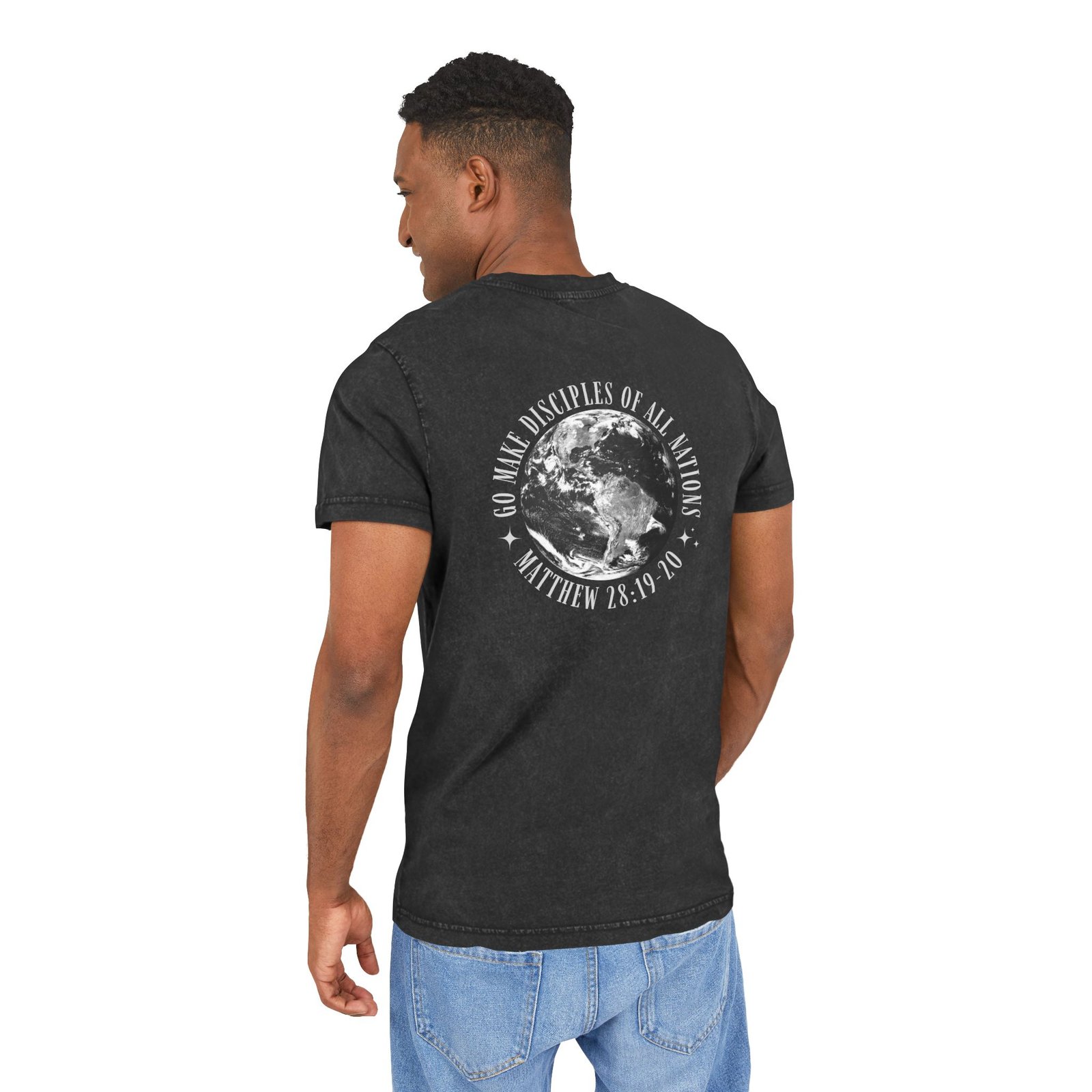 Acid Washed Tee - 'Go Make Disciples' Inspirational T-Shirt - Image 7