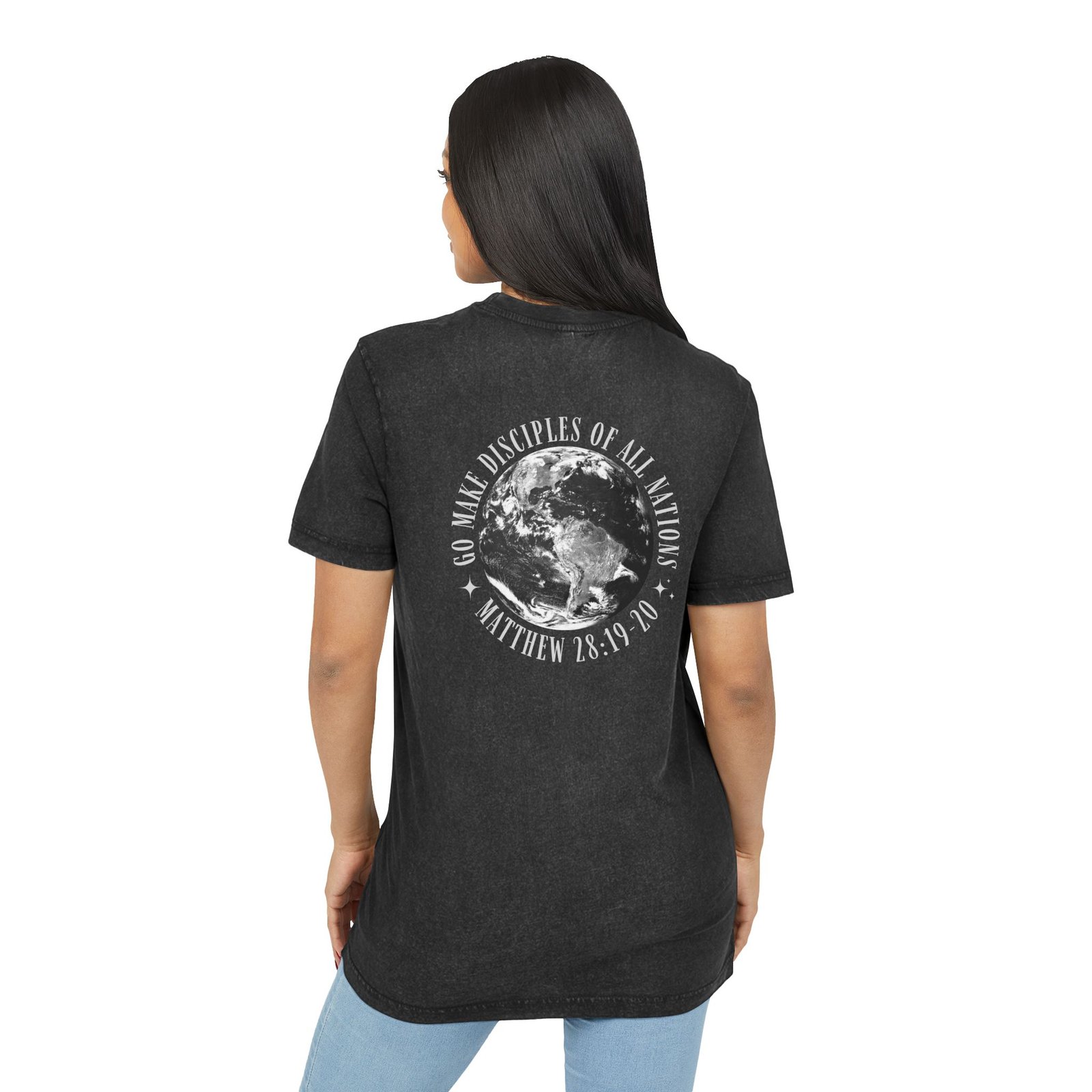 Acid Washed Tee - 'Go Make Disciples' Inspirational T-Shirt - Image 4