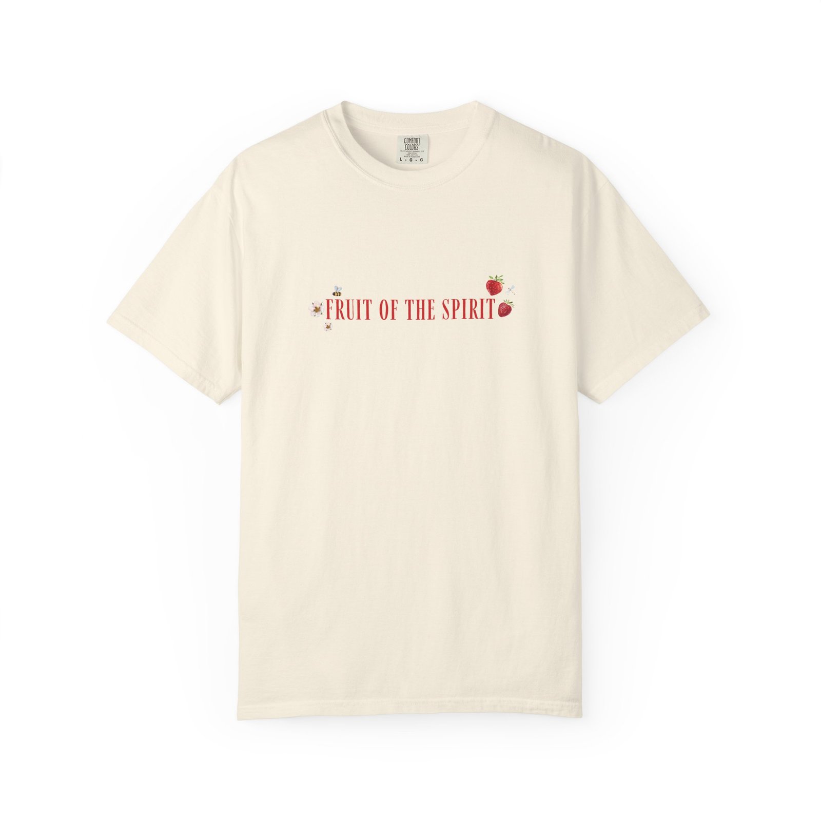 Unisex Garment-Dyed T-shirt - 'Fruit of the Spirit' with Strawberry Design - Stylish & Meaningful Tee