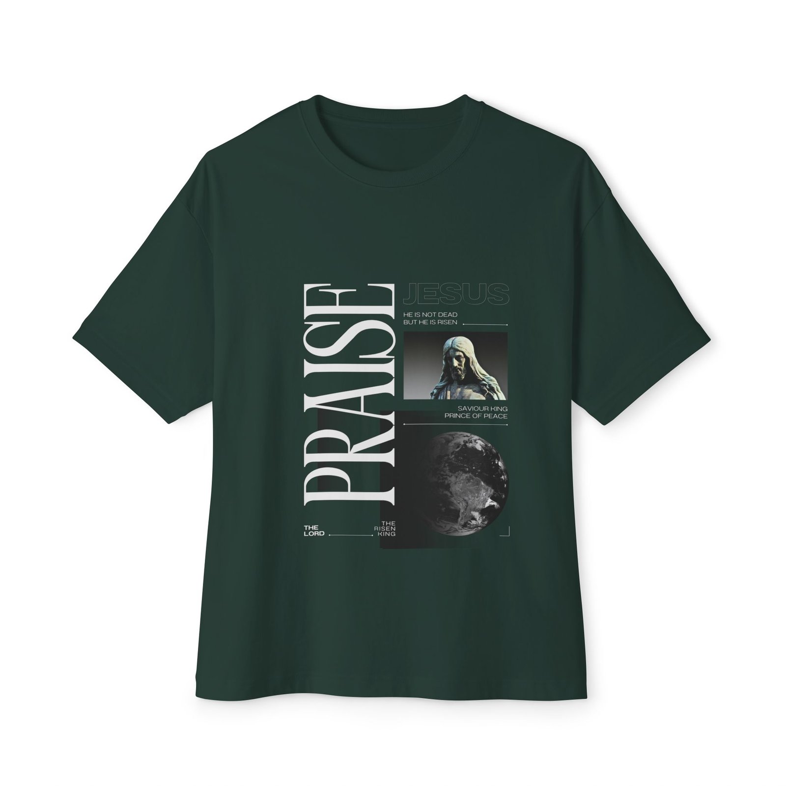 PRAY?S! Minimalist Graphic Tee — Spiritual Moon & Portrait Art Shirt - Image 5