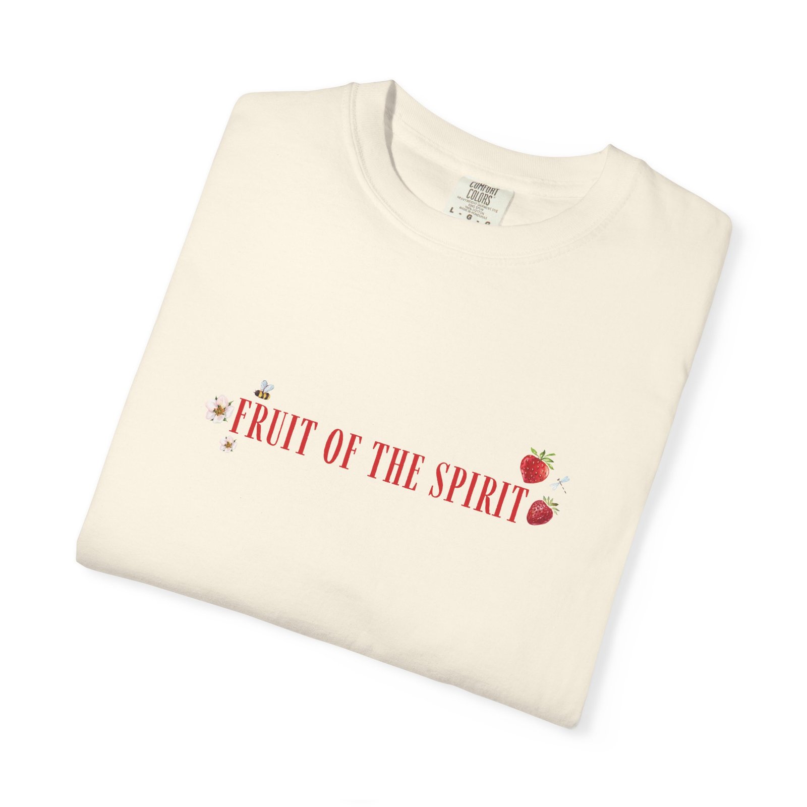 Unisex Garment-Dyed T-shirt - 'Fruit of the Spirit' with Strawberry Design - Stylish & Meaningful Tee - Image 3